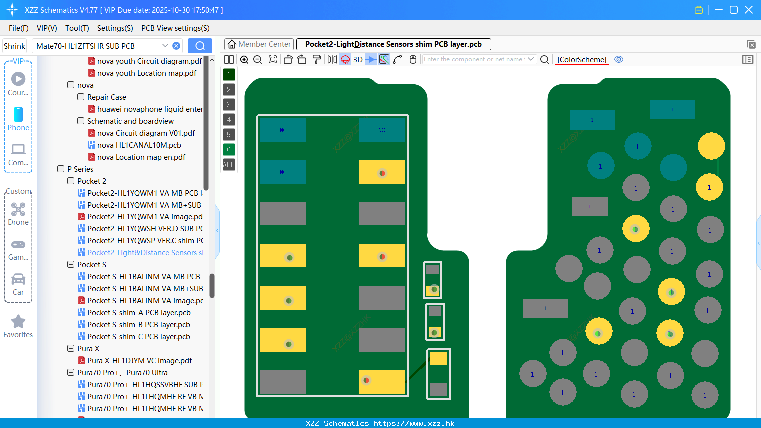 Huawei Pocket2-Light&Distance Sensors Shim PCB Layer